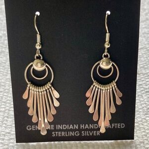 NEW PAULINE ARMSTRONG Indian Sterling Silver Cascading Dangle Earrings